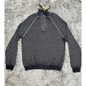 Tailor Vintage Mens Reversible Cotton Pullover 1/4 Zip Sweater Navy Size XL $169